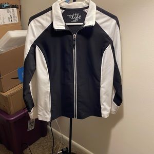 🛍️Host pick!EUC Made For Life b+w full zip jacket Sz.PM 276